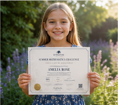 Amelia Rose with a Maths Challenge certificate
