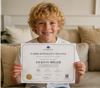Jackson Miller with a Maths Challenge certificate