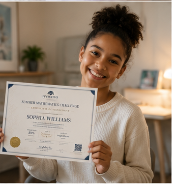 Sophia Williams with a Maths Challenge certificate