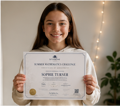 Sophie Turner with a Maths Challenge certificate