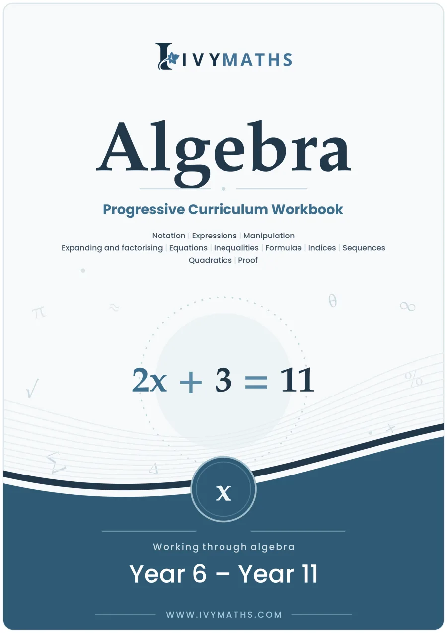 The cover of the Ivy Books Algebra workbook